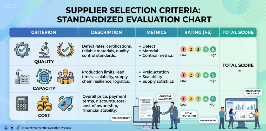 Master 3 supplier selection criteria – Evaluate sourcing alternatives 6 Gemini Generated Image h834u6h834u6h834