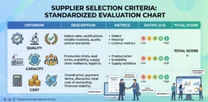 Supplier selection criteria – Evaluate sourcing alternatives